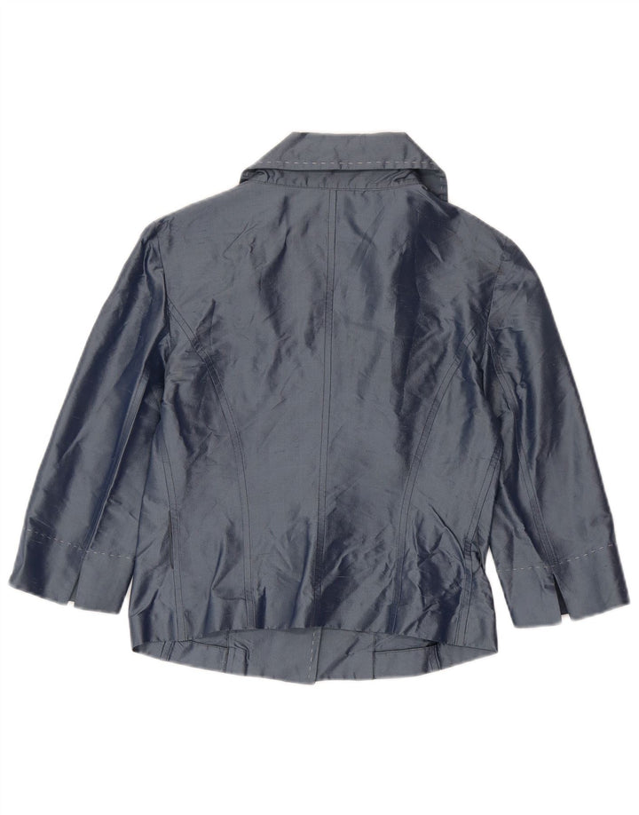 Penny Black Γυναικείο μπουφάν blazer 3 κουμπιών UK 8 Small Navy Blue Silk