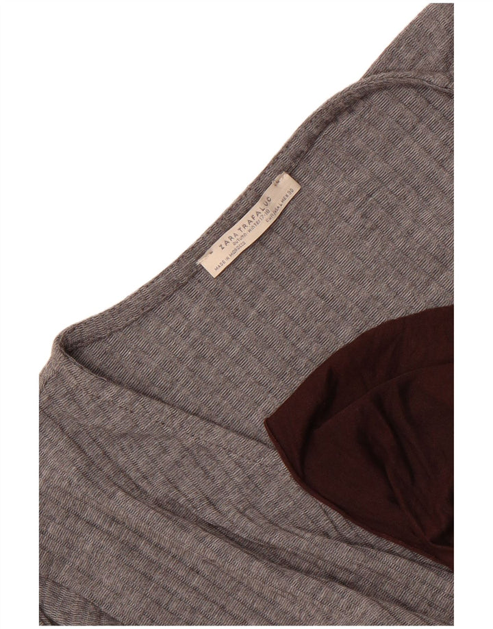 Zara Γυναικεία Μπλούζα Τοπ UK 16 Large Grey Colourblock