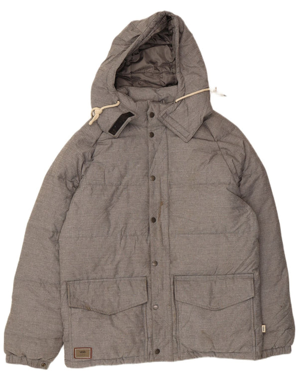 VANS Ανδρικό μπουφάν με κουκούλα με επένδυση UK 38 Medium Grey Nylon