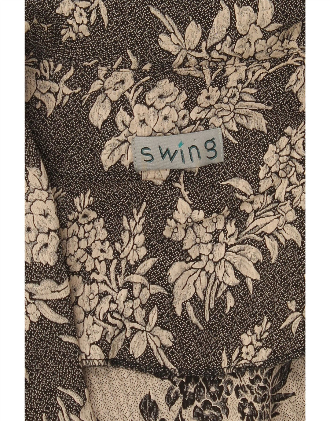 VINTAGE Γυναικείο Μπλέιζερ Μπουφάν UK 10 Small Black Floral