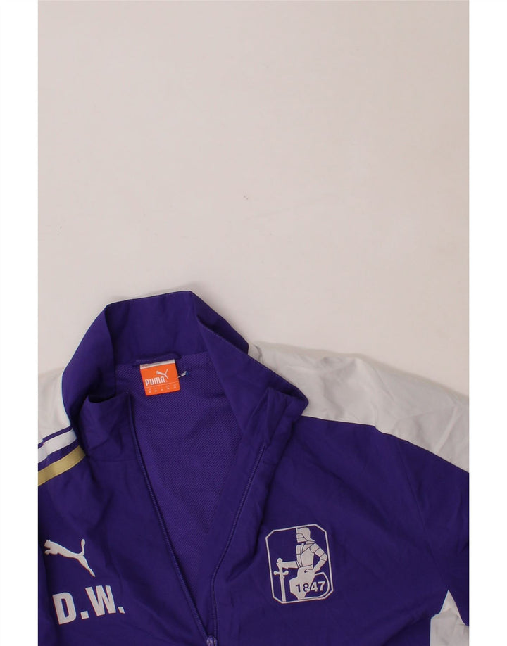 PUMA Mens Graphic Bomber Jacket UK 38 Medium Purple Colourblock Polyester Vintage Puma and Second-Hand Puma from Messina Hembry 