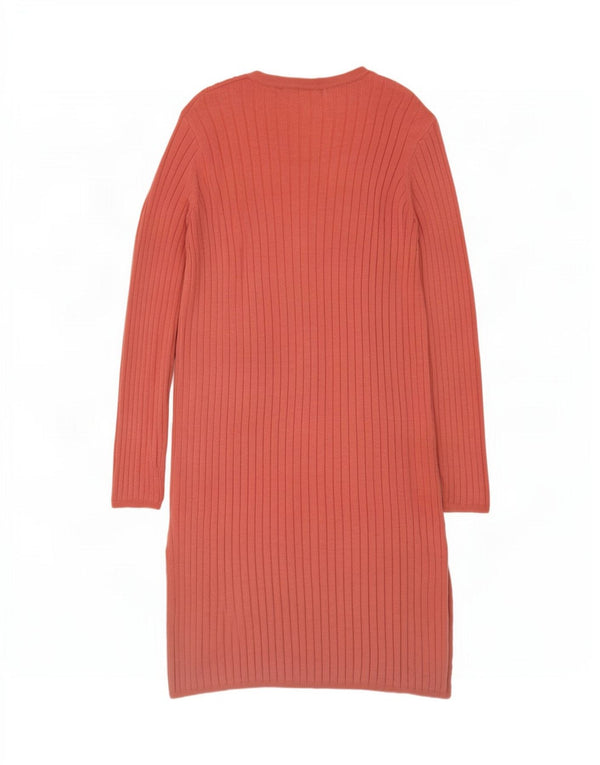 Marks & Spencer Γυναικείο Longline ανοιχτό πουλόβερ ζακέτα UK 10 Small Pink