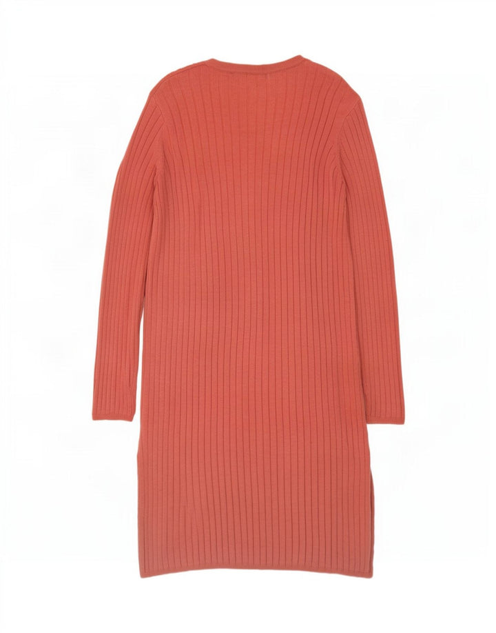 Marks & Spencer Γυναικείο Longline ανοιχτό πουλόβερ ζακέτα UK 10 Small Pink