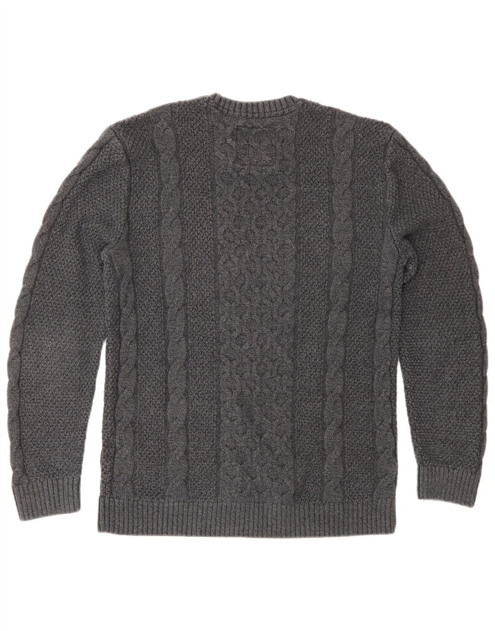 Ανδρικό πουλόβερ Hollister Crew Neck Jumper Μικρό Γκρι βαμβακερό