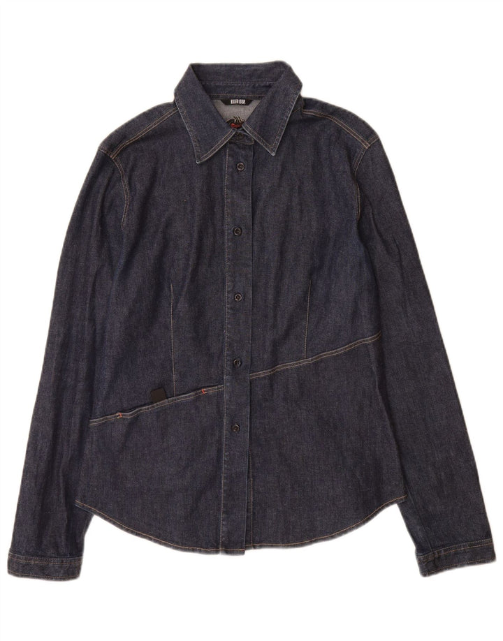 Killer Loop Γυναικείο τζιν πουκάμισο UK 8 Small Navy Blue