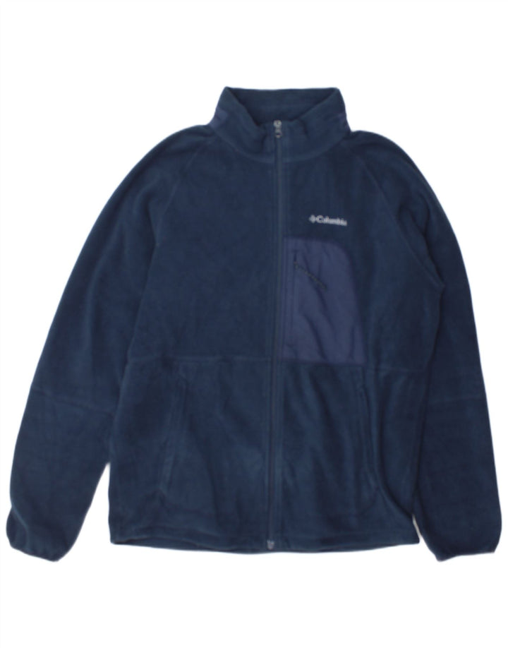 Columbia Ανδρικό Fleece Jacket UK 40 Large Navy Blue Polyester