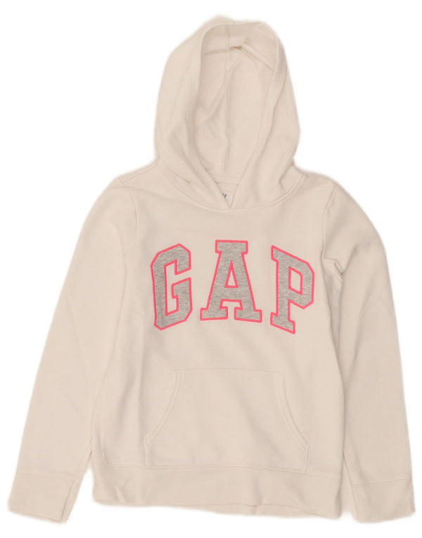 Gap Girls Graphic Hoodie Jumper 9-10 ετών Μεγάλο λευκό βαμβακερό