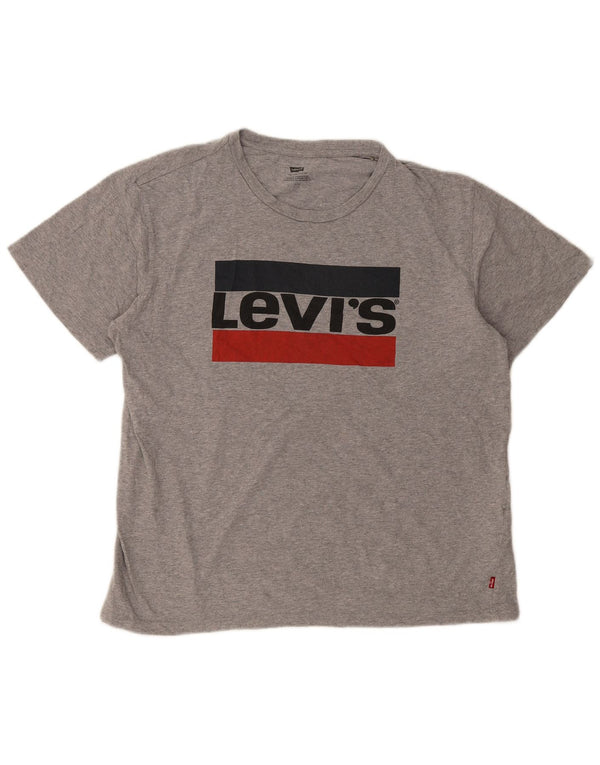 Ανδρικό γραφικό T-Shirt Levi's Top Large Grey Flecked Cotton