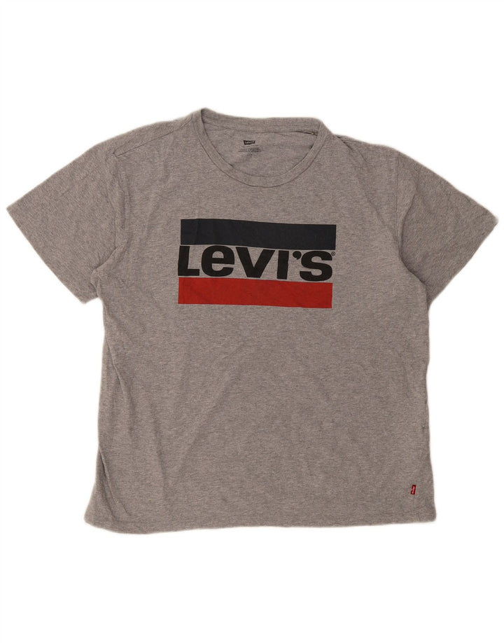 Ανδρικό γραφικό T-Shirt Levi's Top Large Grey Flecked Cotton
