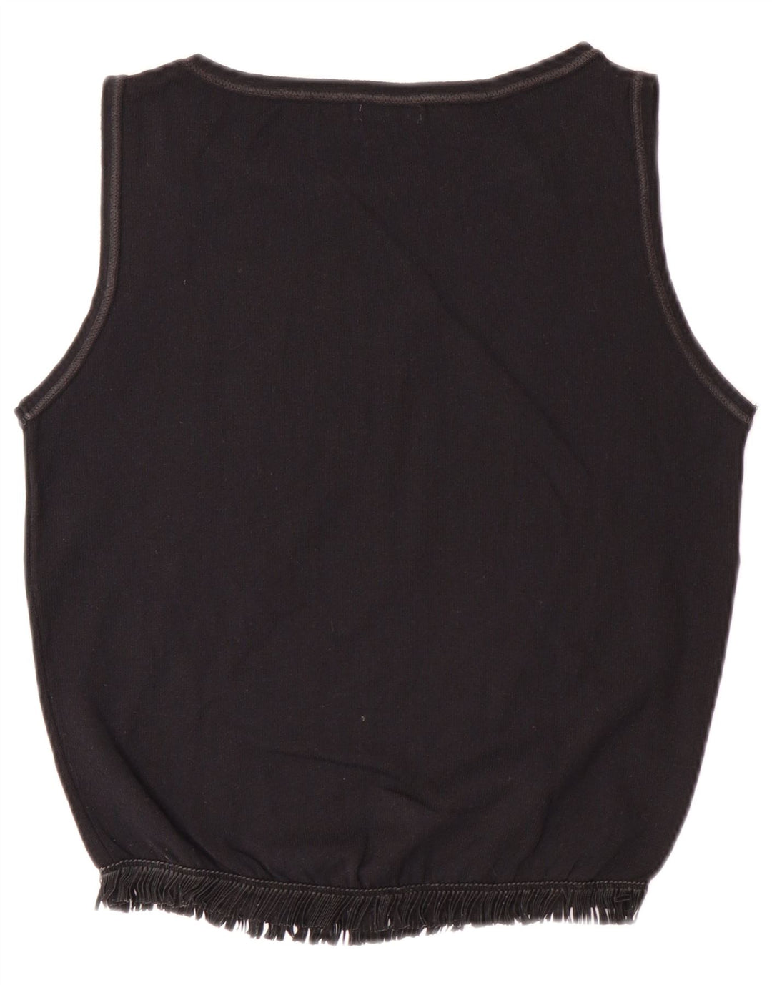 BENETTON Γυναικείο Crop Vest Top UK 12 Medium Black Polyamide