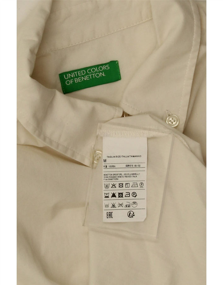 Benetton Γυναικείο πουκάμισο Oversized Crop UK 14 Medium Beige βαμβακερό