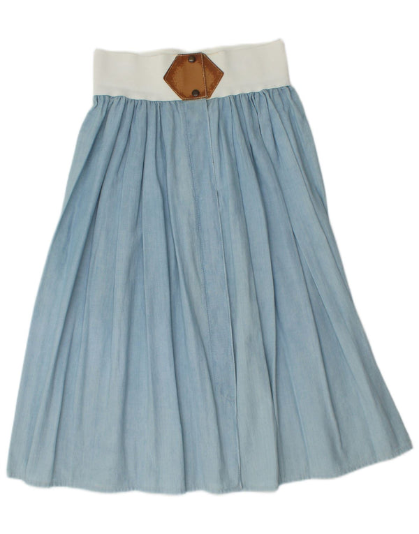 Vintage γυναικεία ψηλόμεση A-line φούστα IT 44 Medium W28 Blue Colourblock