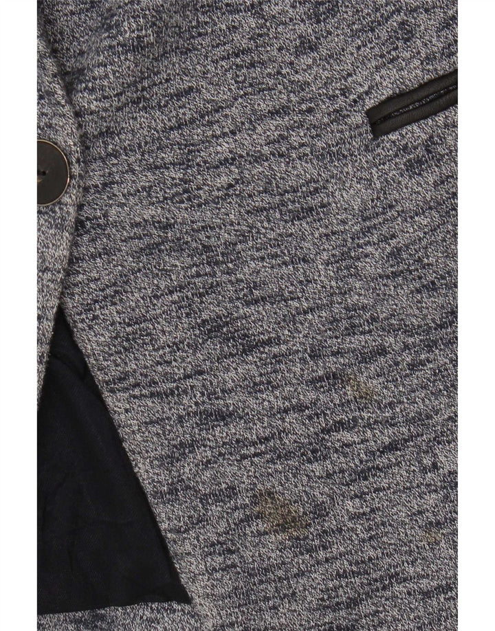 Zara Γυναικείο σακάκι 1 κουμπιού σακάκι UK 6 XS Μπλε βαμβακερό