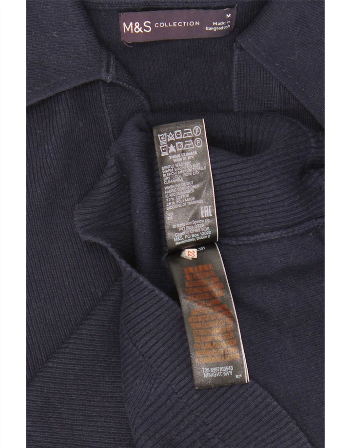 Marks & Spencer Γυναικείο πουκάμισο πόλο UK 12 Medium Navy Blue βαμβακερό