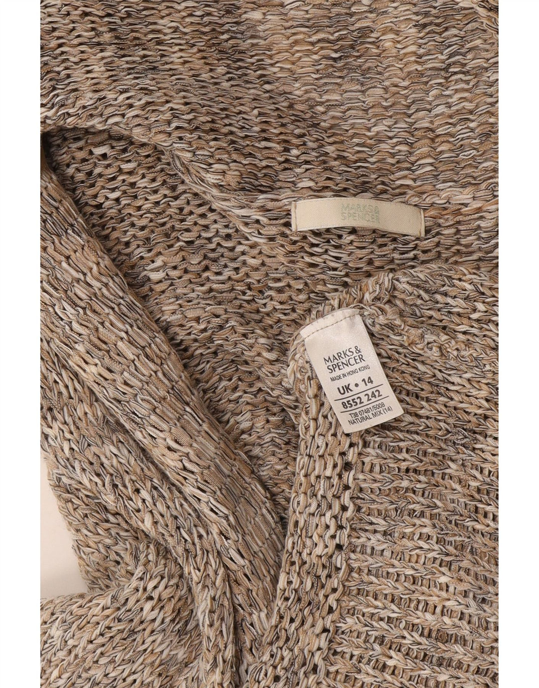 Marks & Spencer Γυναικεία ζακέτα με γραβάτα μπροστά UK 14 Large Grey Flecked