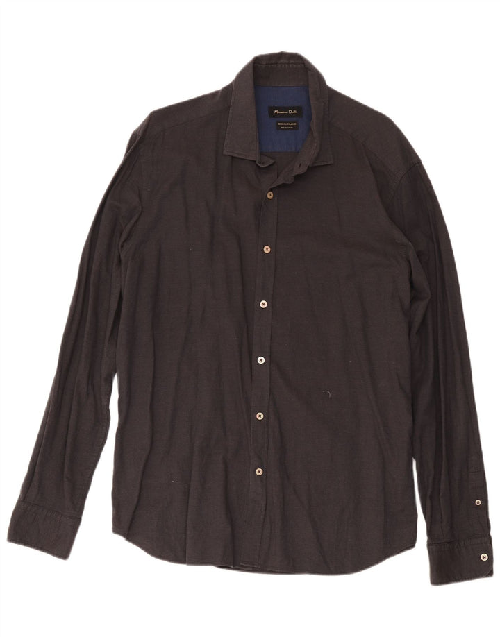 Ανδρικό πουκάμισο Massimo Dutti 2XL Γκρι