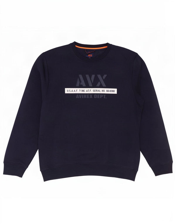 Ανδρικό γραφικό φούτερ Avirex Jumper 2XL Navy Blue Polyester