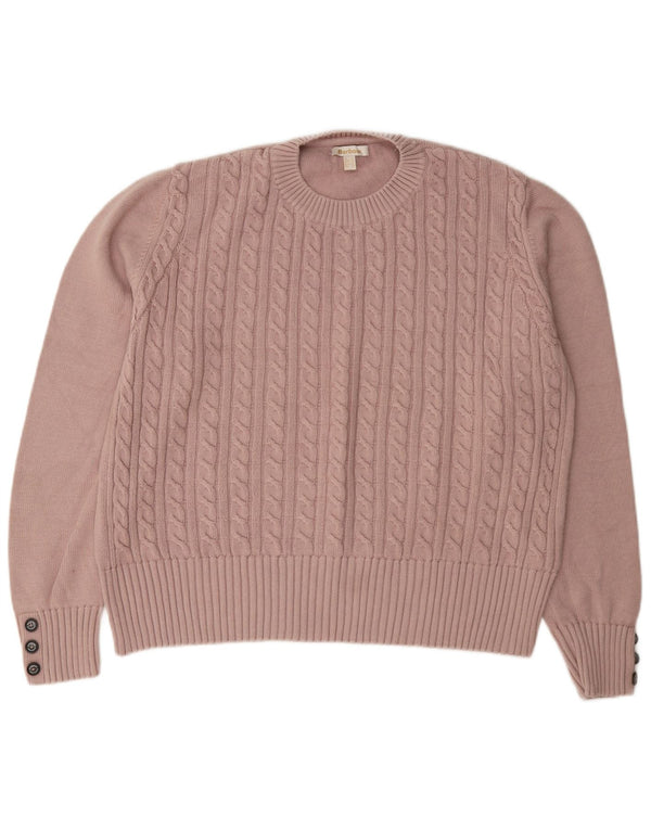 Γυναικείο πουλόβερ Barbour Crew Neck Jumper UK 16 μεγάλο ροζ βαμβακερό