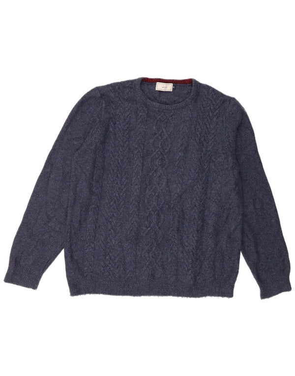 Ανδρικό πουλόβερ John Lewis Crew Neck Jumper XL Navy Blue Merino Wool
