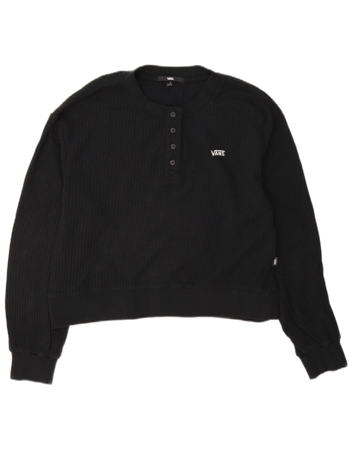 Vans Γυναικεία φούτερ με λαιμόκοψη μεγάλου μεγέθους με κουμπιά Jumper UK 10 Small Black