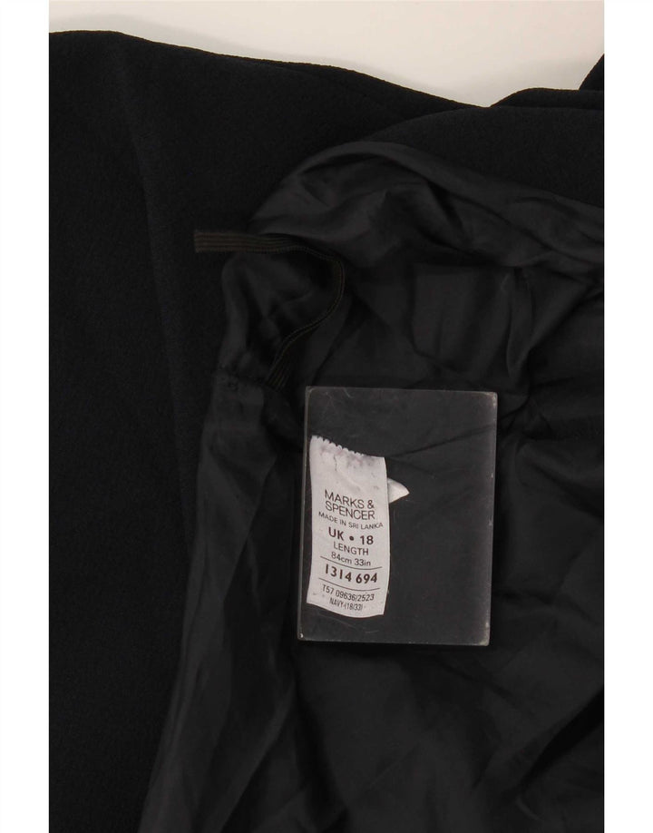 Marks & Spencer Γυναικεία Midi Φούστα UK 18 XL W40 Navy Blue Polyester