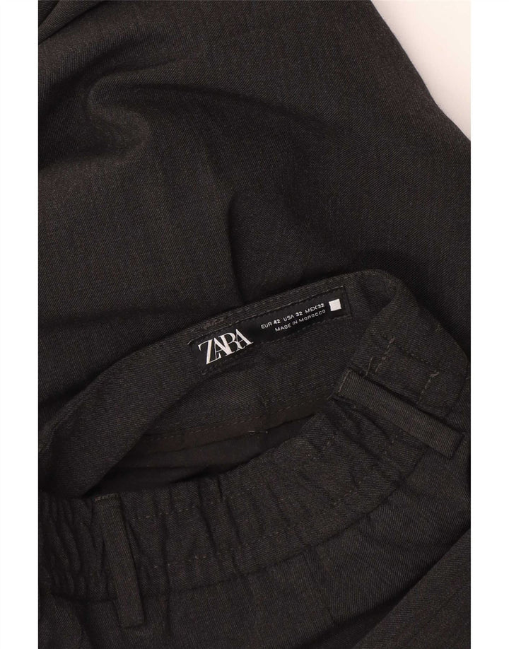 Ανδρικό παντελόνι με καρφίτσα Zara EU 42 Large W32 L26 Μαύρο