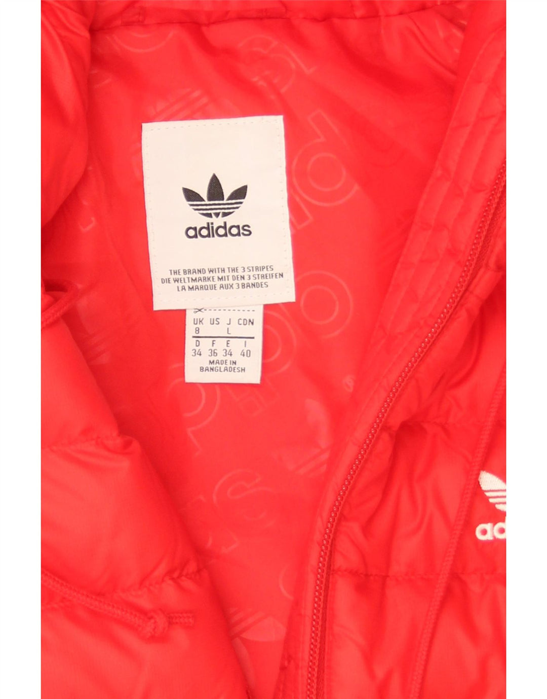 Γυναικείο μπουφάν με κουκούλα Adidas UK 8 Small Red Polyamide