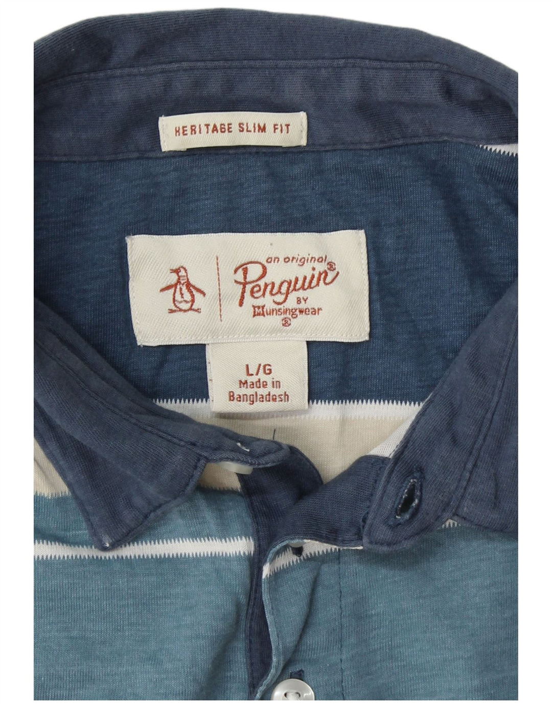 PENGUIN Ανδρικό πουκάμισο Polo Heritage Slim Fit με μεγάλο μπλε χρώμα