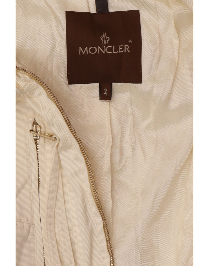 MONCLER Γυναικείο Crop Bomber Jacket Size 2 Medium Off White Polyester