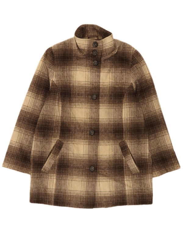 Γυναικείο παλτό Marks & Spencer UK 18 XL Brown Check Acrylic