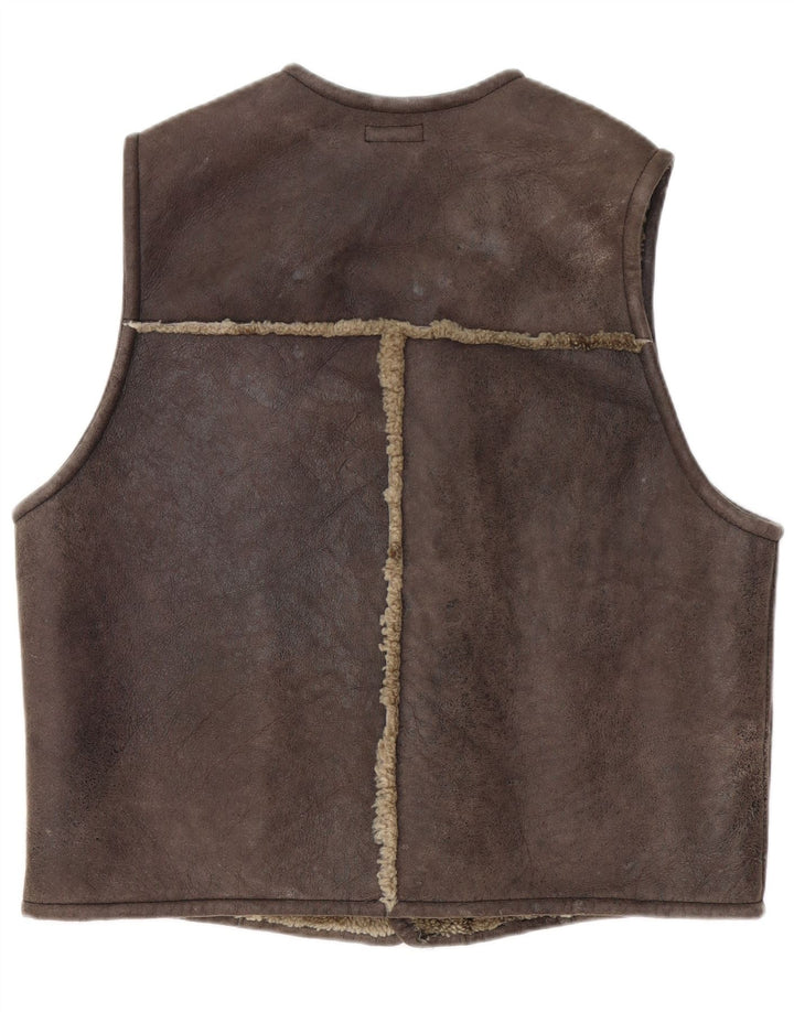 Κλειστό Ανδρικό Shearling Gilet XL Brown
