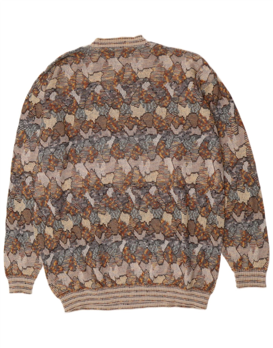 Ανδρικό Suspense Abstract Pattern πουλόβερ με λαιμόκοψη IT 54 XL Γκρι