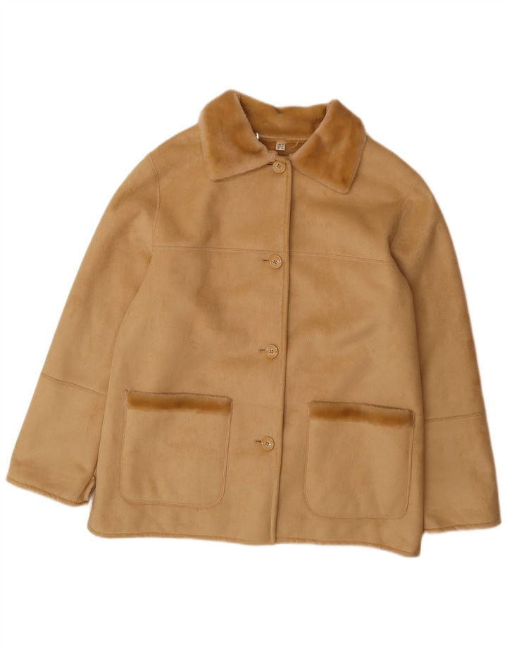 VINTAGE Γυναικείο Μπουφάν Sherpa EU 44 XL Μπεζ Ακρυλικό