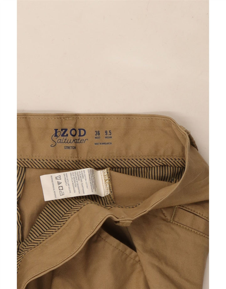 Ανδρικό σορτς Chino IZOD W36 μεγάλο καφέ βαμβακερό