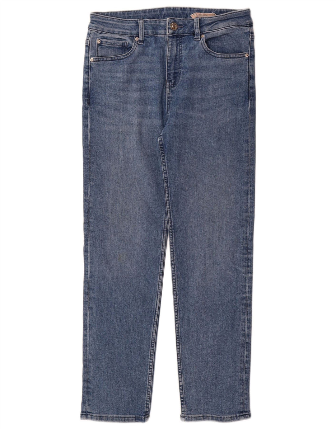 Marks & Spencer Γυναικεία Straight Jeans UK 12 Medium W30 L29 Blue Cotton