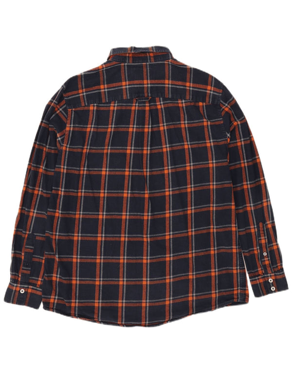 Crew Clothing Ανδρικό πουκάμισο με κλασική εφαρμογή φανελένιο μεγάλο μπλε ναυτικό βαμβακερό καρό