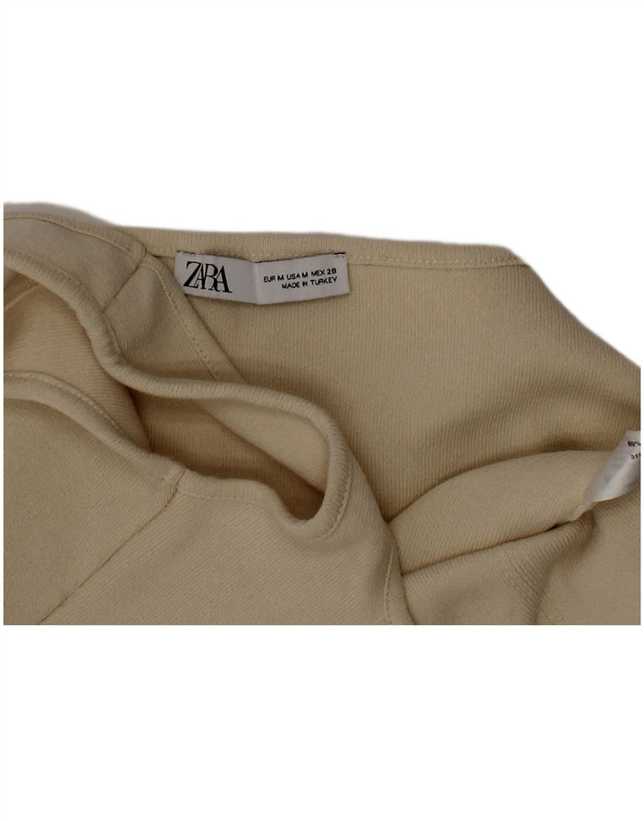 Zara Γυναικείο Crop Top Medium Beige Πολυαμίδιο
