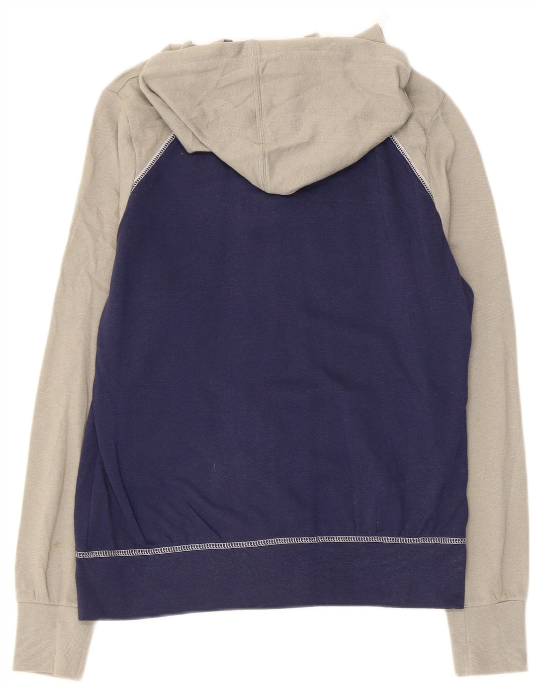 NFL Womens Patriots Zip Hoodie πουλόβερ UK 10 Small Navy Blue Colourblock