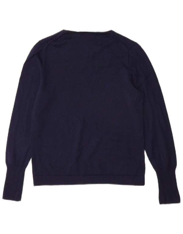 J. Crew Womens Boat Neck Jumper πουλόβερ UK 10 Small Navy Blue