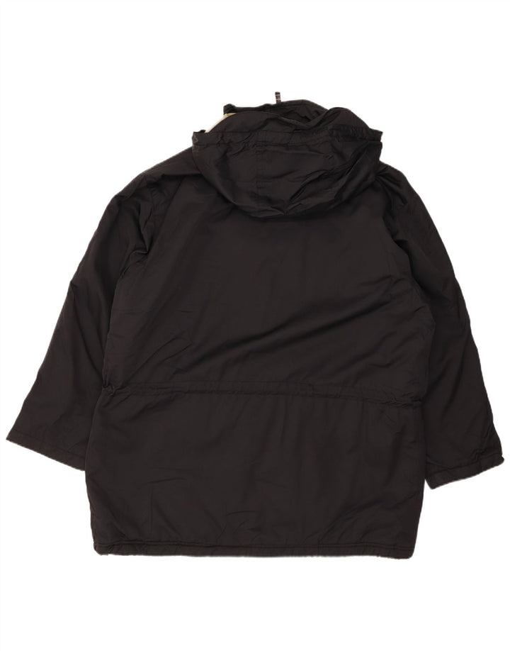 EDDIE BAUER Γυναικείο παλτό με κουκούλα αντιανεμικό UK 16 μεγάλο μαύρο