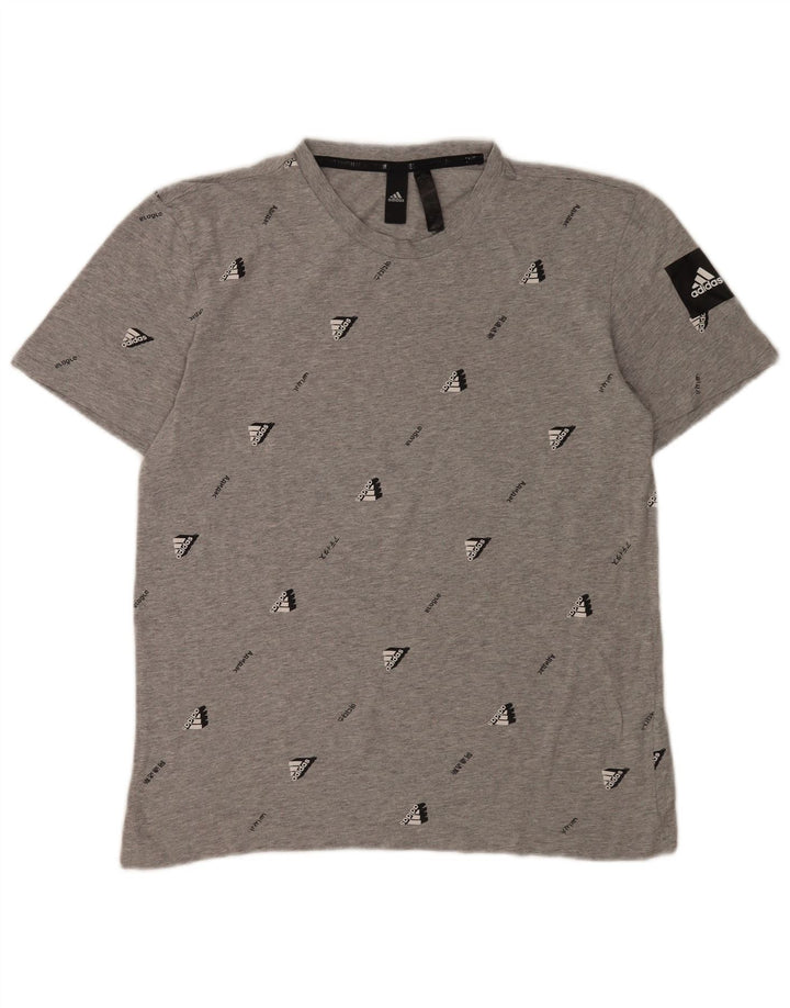 Ανδρικό γραφικό μπλουζάκι ADIDAS Top Medium Grey Cotton