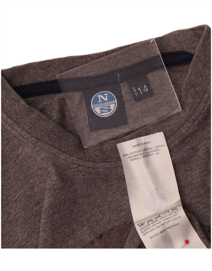 North Sails Boys Graphic Top μακριά μανίκια 13-14 ετών Γκρι βαμβακερό