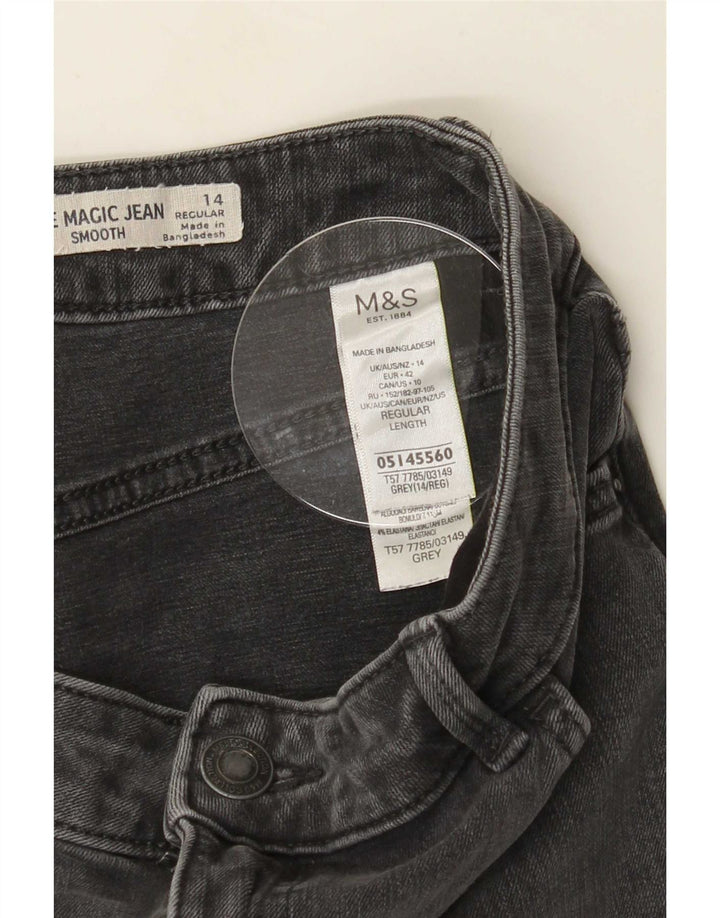 Marks & Spencer Womens The Magic Slim Jeans UK 14 Medium W30 L28 Grey