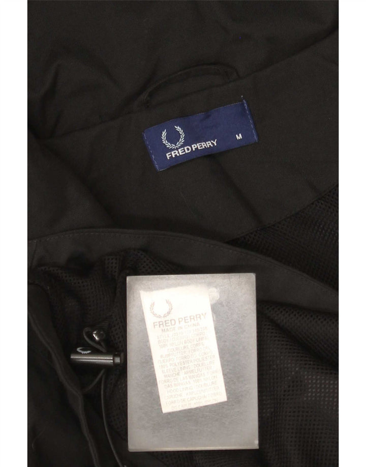 Fred Perry Ανδρικό μπουφάν βροχής με κουκούλα UK 38 Medium μαύρο νάιλον