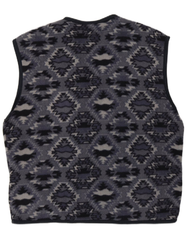 Stratos Mens Fleece Gilet UK 36 Small Navy Blue Geometric Polyester