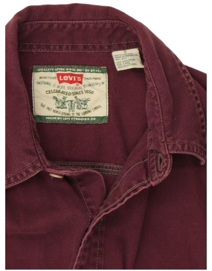 Ανδρικό τζιν πουκάμισο Levi's μικρό βαμβακερό μπορντό