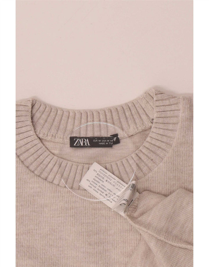 Zara Γυναικεία Μπλούζα Τοπ UK 14 Medium Beige Polyester