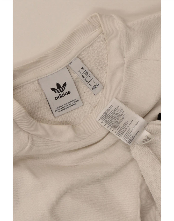 Γυναικείο φούτερ Adidas Oversized Jumper UK 10 Small λευκό βαμβακερό