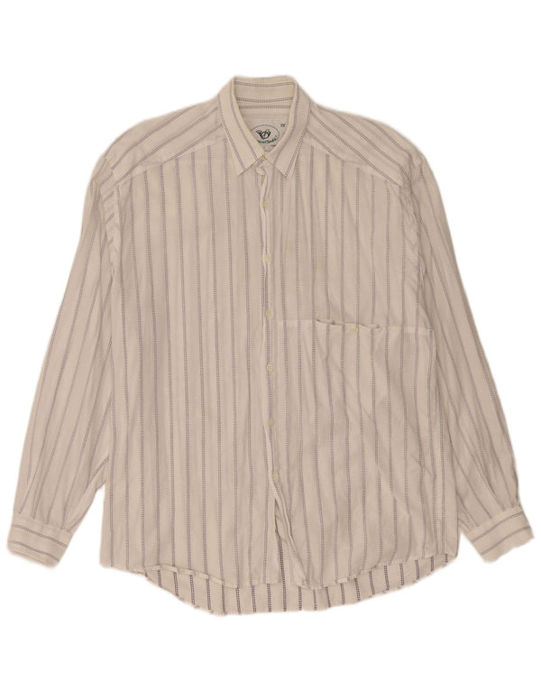 Daniel Dodd Ανδρικό Πουκάμισο XL Λευκό Pinstripe