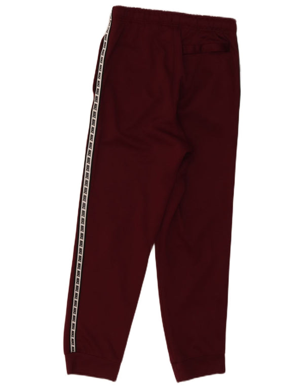 Nike Boys Tracksuit Trousers Joggers 13-14 Years XL Maroon Colourblock